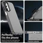 Samsung Galaxy A05s 4G / M14 4G / F14 G4 Case PC+TPU+PET Matte Anti-Drop Phone Back Cover - Black