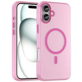 iPhone 16 Plus Case Compatible with MagSafe TPU + PC Slim Matte Translucent Phone Cover - Pink