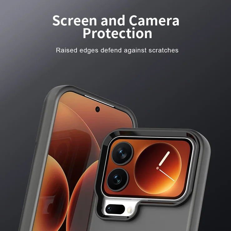 Xiaomi 17 Pro Max Case PC + TPU + PET Matte Anti-Drop Phone Back Cover - Black