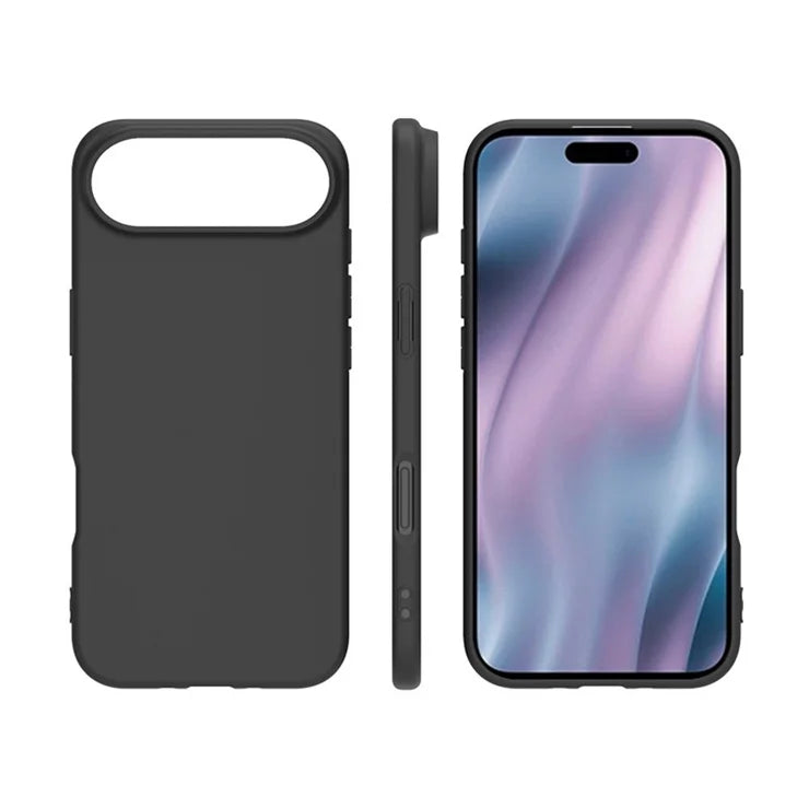 For iPhone Air Case Soft Matte Back TPU Black Phone Cover, Large Cutout