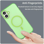 iPhone 16 Plus Case Compatible with MagSafe TPU + PC Slim Matte Translucent Phone Cover - Green