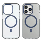 iPhone 14 Pro Translucent Matte Phone Case TPU + PC Anti-Scratch Cover - Dark Blue
