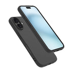 iPhone 17 Case Soft Matte Back TPU Black Phone Cover, Large Cutout