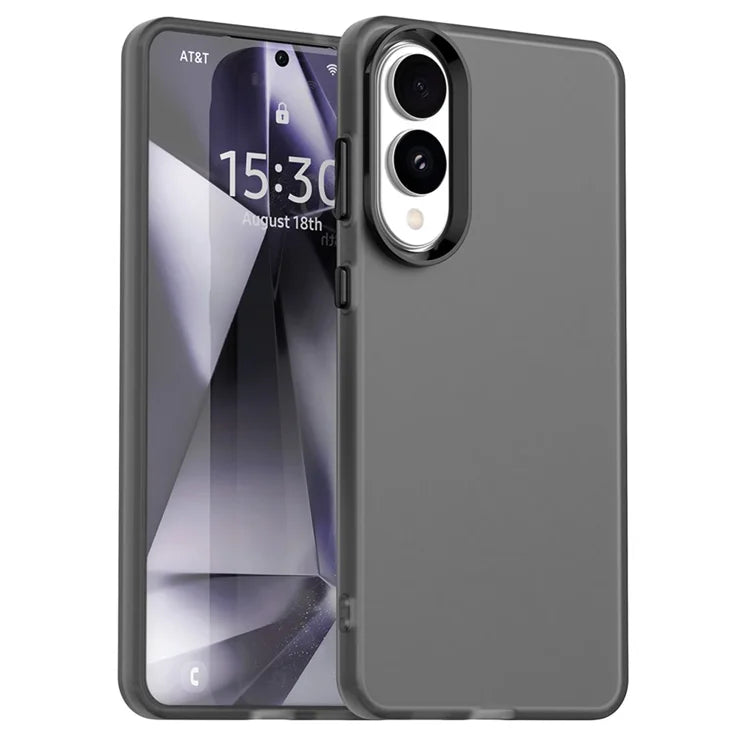 Samsung Galaxy S25 Edge Case PC + TPU + PET Matte Anti-Drop Phone Back Cover - Black