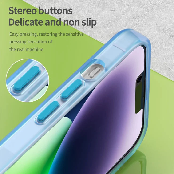 iPhone 14 Translucent Phone Case Matte Design Compatible with MagSafe Wireless Charging - Blue