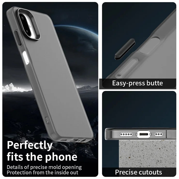 Samsung Galaxy F06 5G  /  M06 5G Case PC + TPU + PET Matte Anti-Drop Phone Back Cover - Black