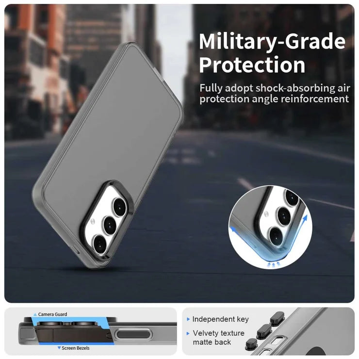 Samsung Galaxy S25 FE Case PC + TPU + PET mattapintainen pudotussuojattu takakuori - musta