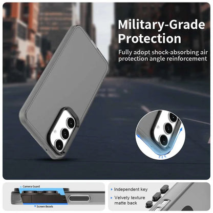 Samsung Galaxy S25 FE Case PC + TPU + PET mattapintainen pudotussuojattu takakuori - musta