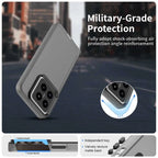 Xiaomi 14 Pro Case PC+TPU+PET Matte Anti-Drop Phone Back Cover - Black