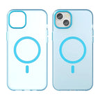 iPhone 15 Plus / 14 Plus Magnetic Case Translucent Matte Anti-Fingerprint Phone Cover - Blue