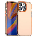 iPhone 14 Pro Case PC+TPU+PET Matte Anti-Drop Phone Back Cover - Orange