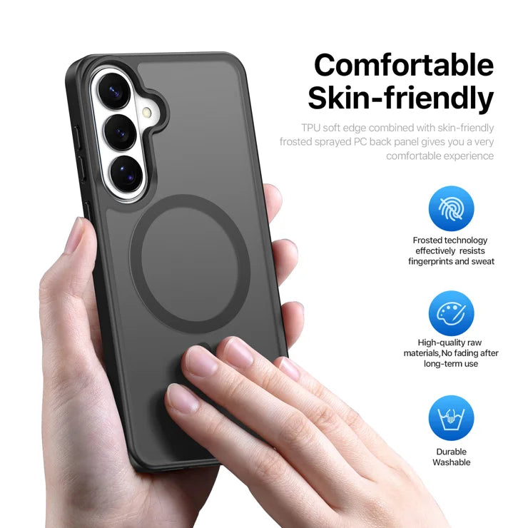 DUX DUCIS For Samsung Galaxy S26 Magnetic Case Yind Series PC+TPU Phone Cover - Black