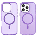 iPhone 16 Pro Case Compatible with MagSafe TPU + PC Slim Matte Translucent Phone Cover - Dark Purple
