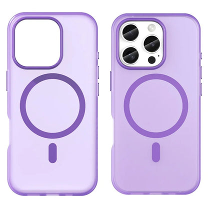 iPhone 16 Pro Case Compatible with MagSafe TPU + PC Slim Matte Translucent Phone Cover - Dark Purple