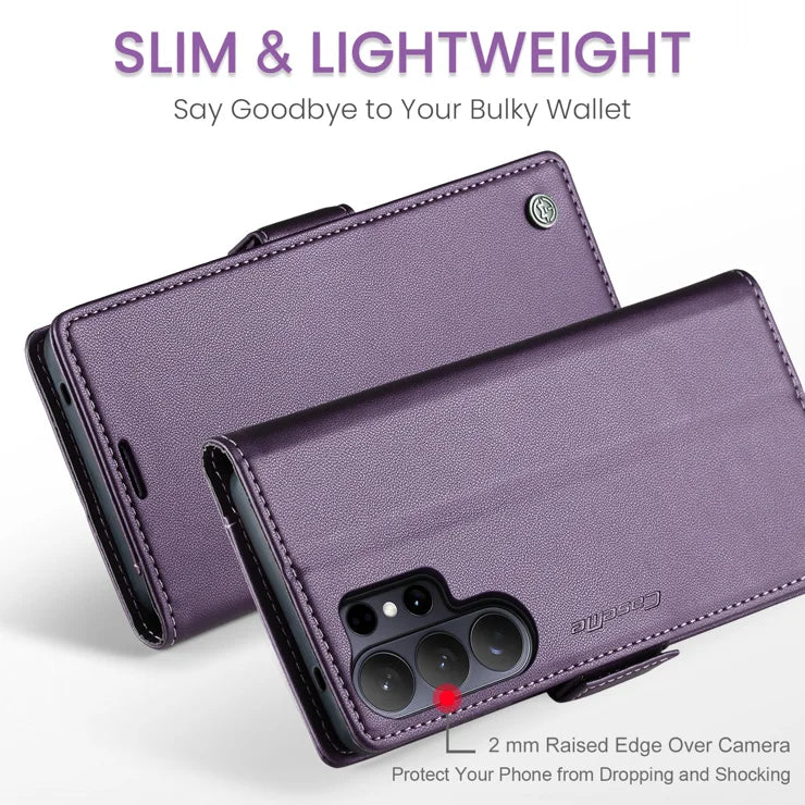 CASEME For Samsung Galaxy S26 Ultra Case  023 Series RFID Blocking Glossy Stand Phone Cover - Purple
