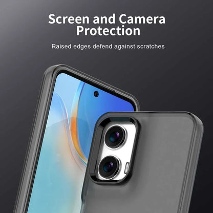 Motorola Moto G35 5G Case PC+TPU+PET Matte Anti-Drop Phone Back Cover - Black