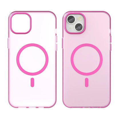 iPhone 15 Magnetic Case Matte Phone Cover Anti-Fingerprint Anti-Scratch - Pink