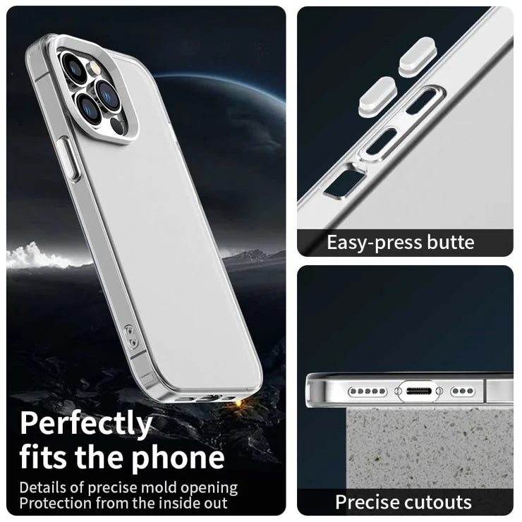 iPhone 13 Pro Max Case PC+TPU+PET Matte Anti-Drop Phone Back Cover - White