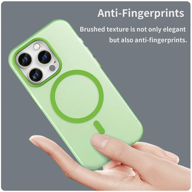 iPhone 14 Pro Translucent Matte Phone Case TPU + PC Anti-Scratch Cover - Fluorescent Green