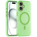For iPhone 16 Case Compatible with MagSafe TPU + PC Slim Matte Translucent Phone Cover - Green