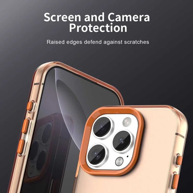 iPhone 16 Pro Max Case PC+TPU+PET Matte Anti-Drop Phone Back Cover - Orange