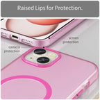 iPhone 15 Magnetic Case Matte Phone Cover Anti-Fingerprint Anti-Scratch - Pink
