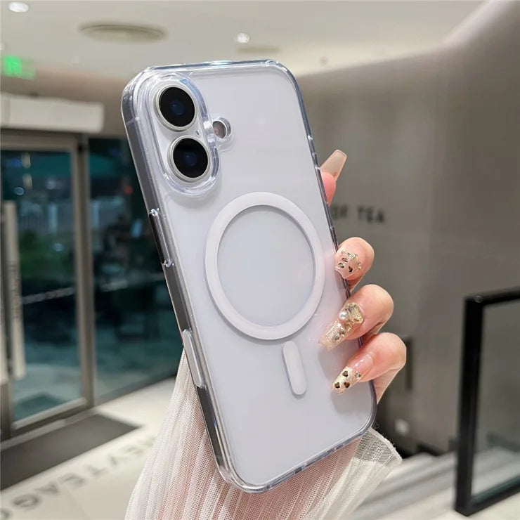 iPhone 17 Magnetic Clear Case PC + TPU Hybrid Phone Cover Compatible with MagSafe