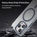 iPhone 14 Pro Translucent Matte Phone Case TPU + PC Anti-Scratch Cover - Dark Blue
