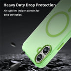 iPhone 16 Plus Case Compatible with MagSafe TPU + PC Slim Matte Translucent Phone Cover - Green