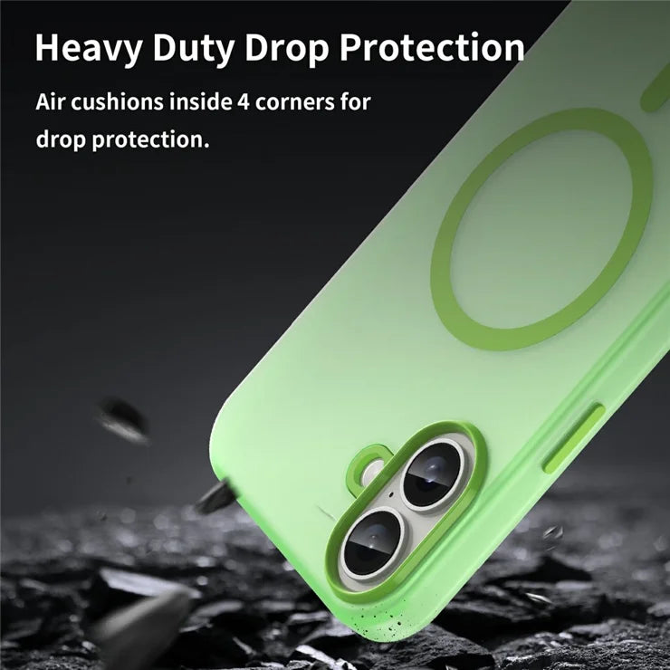 iPhone 16 Plus Case Compatible with MagSafe TPU + PC Slim Matte Translucent Phone Cover - Green