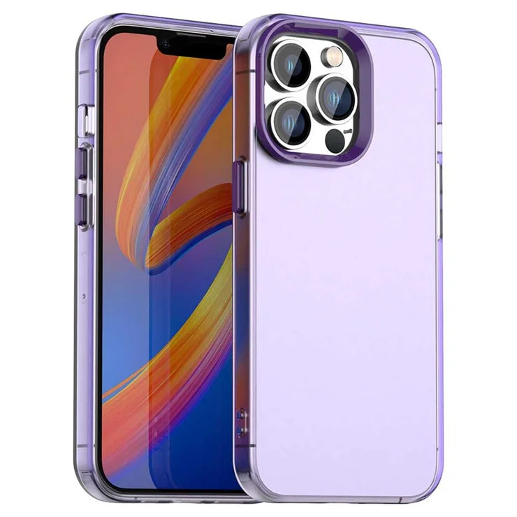 iPhone 13 Pro Case PC+TPU+PET Matte Anti-Drop Phone Back Cover - Purple