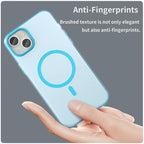 iPhone 15 Plus / 14 Plus Magnetic Case Translucent Matte Anti-Fingerprint Phone Cover - Blue