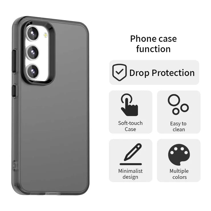 Samsung Galaxy S23+ Cover PC+TPU+PET Mat Anti-dråbe Telefon Bagcover - Sort
