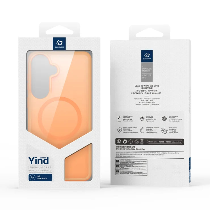DUX DUCIS For Samsung Galaxy S26+ Magnetic Case Yind Series PC+TPU Phone Cover - Orange