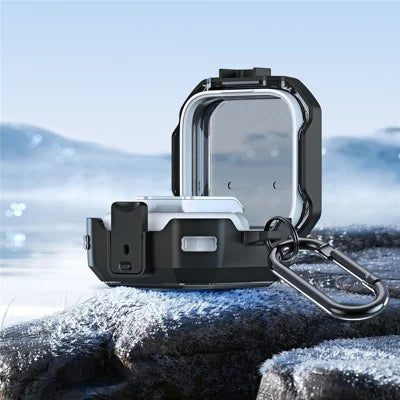 DUX DUCIS SECE-serien til Samsung Galaxy Buds4 / Buds4 Pro Etui Stødsikker PC + TPU Hovedtelefoncover med Metalkrog - Sort