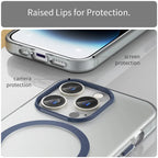 iPhone 14 Pro Translucent Matte Phone Case TPU + PC Anti-Scratch Cover - Dark Blue