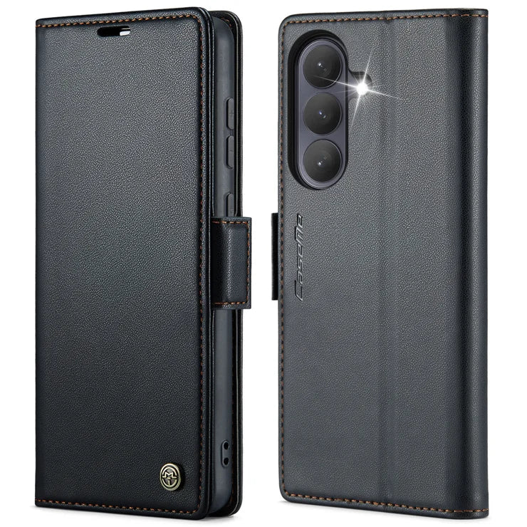 CASEME For Samsung Galaxy S26+ Case 023 Series RFID Blocking Glossy Stand Phone Cover - Black