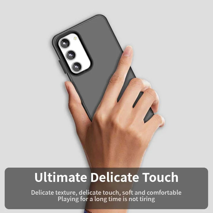 Samsung Galaxy S23+ Case PC+TPU+PET Matte Anti-Drop Phone Back Cover - Black