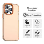 iPhone 15 Pro Case PC+TPU+PET Matte Anti-Drop Phone Back Cover - Orange