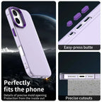 iPhone 16 Case PC+TPU+PET Matte Anti-Drop Phone Back Cover - Purple
