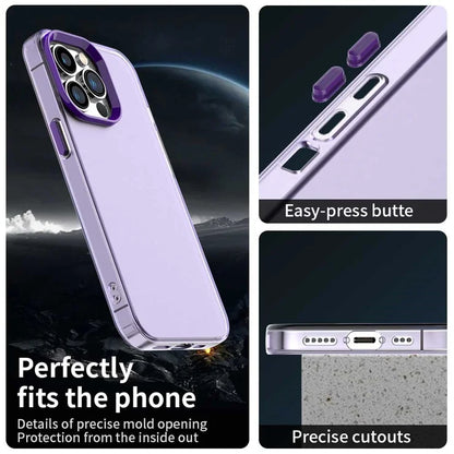 iPhone 14 Pro Max Case PC+TPU+PET Matte Anti-Drop Phone Back Cover - Purple