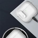 For Apple AirPods 4 Earphone Protective Case Snap Switch Ice Crystal Clear TPU+PC Cover - Transparent