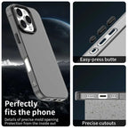 iPhone 16 Pro Max Case PC+TPU+PET Matte Anti-Drop Phone Back Cover - Black