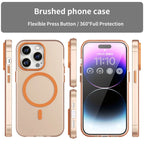 iPhone 14 Pro Translucent Matte Phone Case TPU + PC Anti-Scratch Cover - Orange