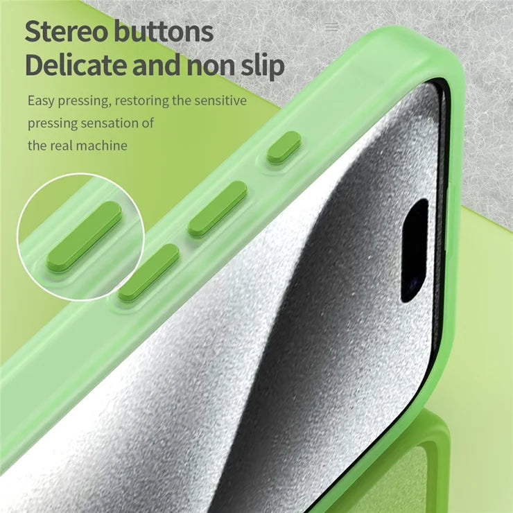 iPhone 16 Pro Max Case Compatible with MagSafe TPU + PC Slim Matte Translucent Phone Cover - Green