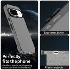 Google Pixel 9 / 9 Pro Case PC+TPU+PET Matte Anti-Drop Phone Back Cover - Black