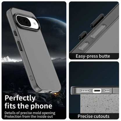 Google Pixel 9 / 9 Pro etui PC+TPU+PET mat anti-fald telefon bagcover - sort