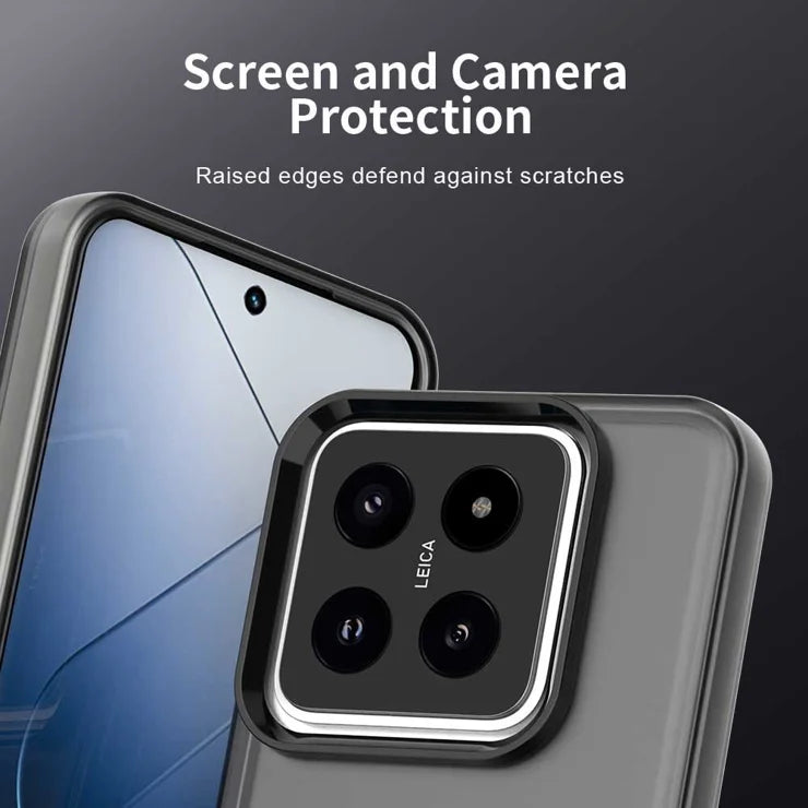 Xiaomi 14 Pro Case PC+TPU+PET Matte Anti-Drop Phone Back Cover - Black