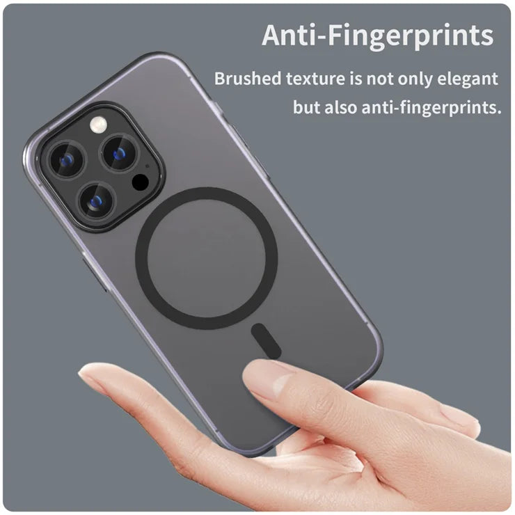 Magnetic Case for iPhone 14 Pro Max Compatible with MagSafe Translucent Matte Back Cover - Black