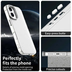 iPhone 17 Case PC + TPU + PET Matte Anti-Drop Phone Back Cover - White